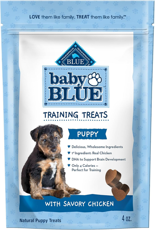 Blue Buffalo Baby BLUE Training Treats Natural Puppy Soft Dog Treats, Savory Chicken 4-oz Bag : Pet Supplies