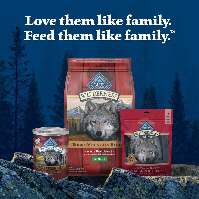 Blue Buffalo Wilderness Wolf Creek Stew High Protein, Natural Wet Food for Dogs, Hearty Salmon Stew in Gravy, 12.5-oz cans, 12 Count