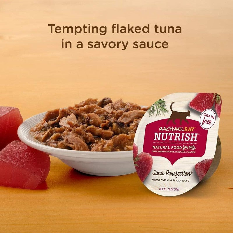 Rachael Ray Nutrish Natural Wet Cat Food, Tuna Purrfection Recipe, 2.8 Ounce Cup (Pack of 12), Grain Free (6303340281) : Pet Supplies