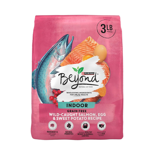 Purina Beyond Natural Grain Free Dry Cat Food Simply Indoor Salmon, Egg and Sweet Potato Recipe - 3 lb. Bag : Pet Supplies
