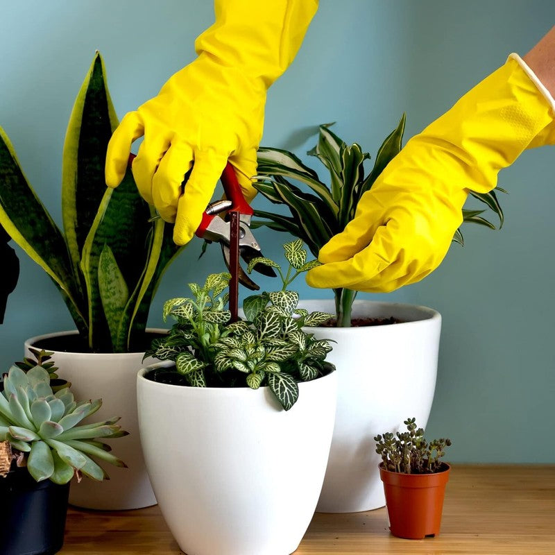 Rubber Kitchen Dishwashing Gloves - 4 Pairs Colorful Reusable Household Cleaning Gloves for Washing Dishes and Cleaning Tasks, Flexible Long-lasting and Non-Slip (Medium, Blue+Pink+Yellow+Orange) : Health & Household