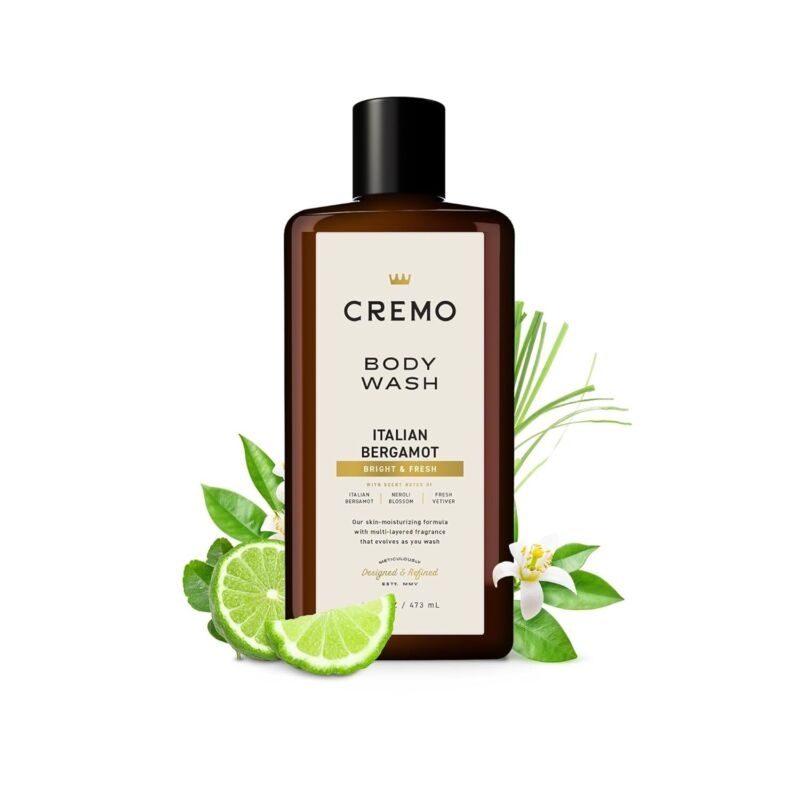 Cremo Body Wash Men, Notes of Italian Bergamot, Neroli Blossom, and Fresh Vetiver, Rich-Lathering Italian Bergamot, 16 Fl Oz : Beauty & Personal Care