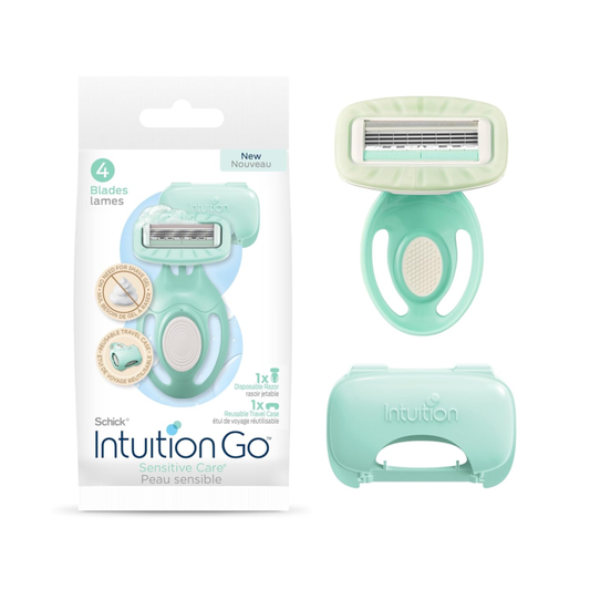Schick Intuition Go Disposable Travel Razor for Women, 1 Count | Sensitive Skin Razors for Women, Travel Essentials, Womens Disposable Razors with Organic Aloe, Vacation Essentials : Beauty & Personal Care