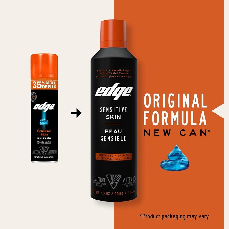 Edge Shaving Gel for Men, 9.5oz, 2 Pack Mens Shave Gel with Aloe, Mens Shaving Cream Sensitive Skin Shave Gel - Moisturizes, Protects, and Soothes : Beauty & Personal Care