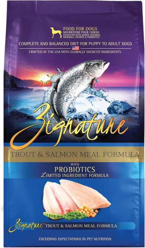 Zignature Trout & Salmon Limited Ingredient Formula Dry Dog Food 4lb : Pet Supplies