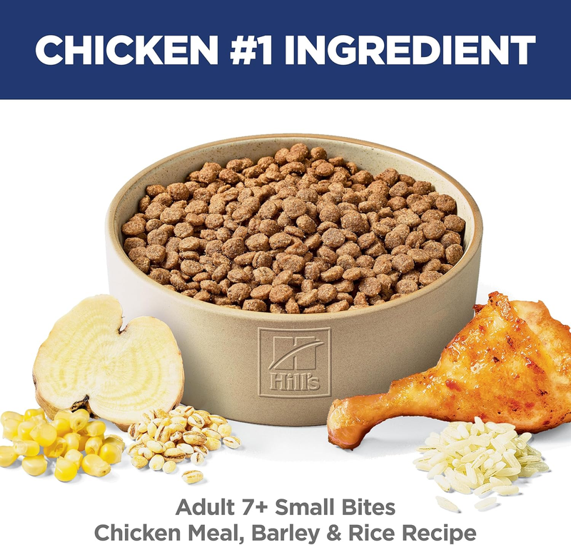 Hill's Science Diet Adult 7+, Senior Adult 7+ Premium Nutrition, Small Kibble, Dry Dog Food, Chicken, Brown Rice, & Barley, 5 lb Bag : Pet Supplies