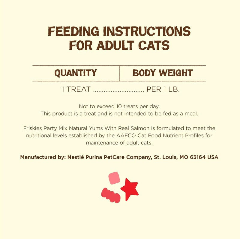 Purina Friskies Natural Cat Treats Party Mix Natural Yums With Real Salmon,20 oz