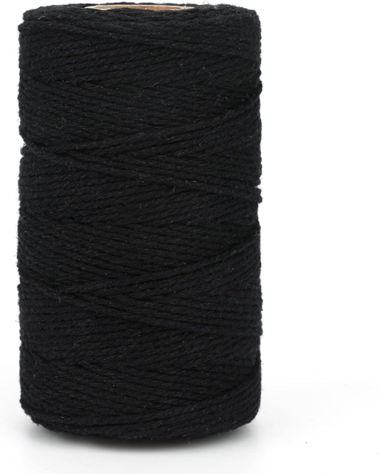 G2PLUS Black String, 2MM 328 Feet Natural Cotton String for Crafts, Black Cotton Bakers Twine String, Packing String for Gift Wrapping, DIY Arts and Crafts, Halloween, Christmas Decor : Tools & Home Improvement