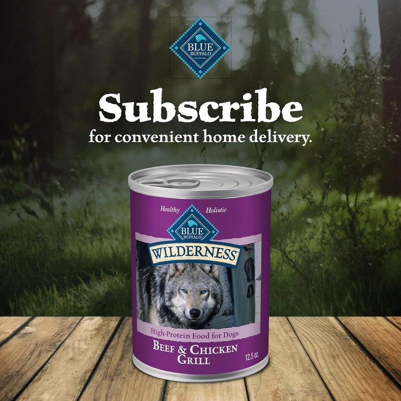 Blue Buffalo Wilderness Adult Wet Dog Food, High-Protein & Grain-Free, Made with Natural Ingredients, Beef & Chicken Grill, 12.5-oz. Cans, 12 Count: Pet Supplies: Amazon.com