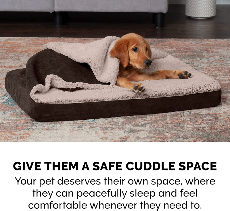 Furhaven Cooling Gel Dog Bed for Large/Medium Dogs w/ Removable Washable Cover, For Dogs Up to 55 lbs - Berber & Suede Blanket Top Mattress - Espresso, Large : Pet Supplies