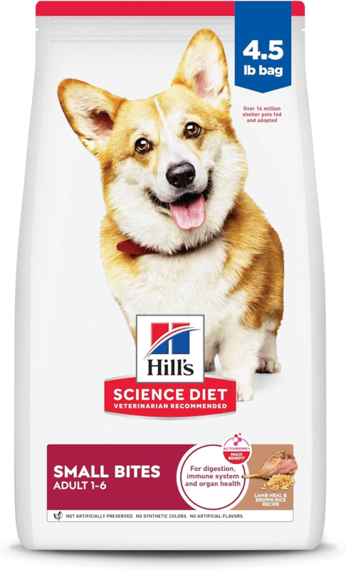 Hill's Science Diet Adult 1-6, Adult 1-6 Premium Nutrition, Small Kibble, Dry Dog Food, Lamb & Brown Rice, 4.5 lb Bag : Pet Supplies