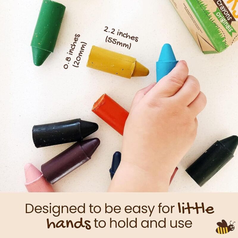 Honeysticks 100% Pure Beeswax Crayons (12 Pack) - Non Toxic Crayons, Safe for Babies and Toddlers, for 1 Year Plus, Handmade in New Zealand with Natural Beeswax, Food-Grade Colors, Eco-Friendly : Toys & Games
