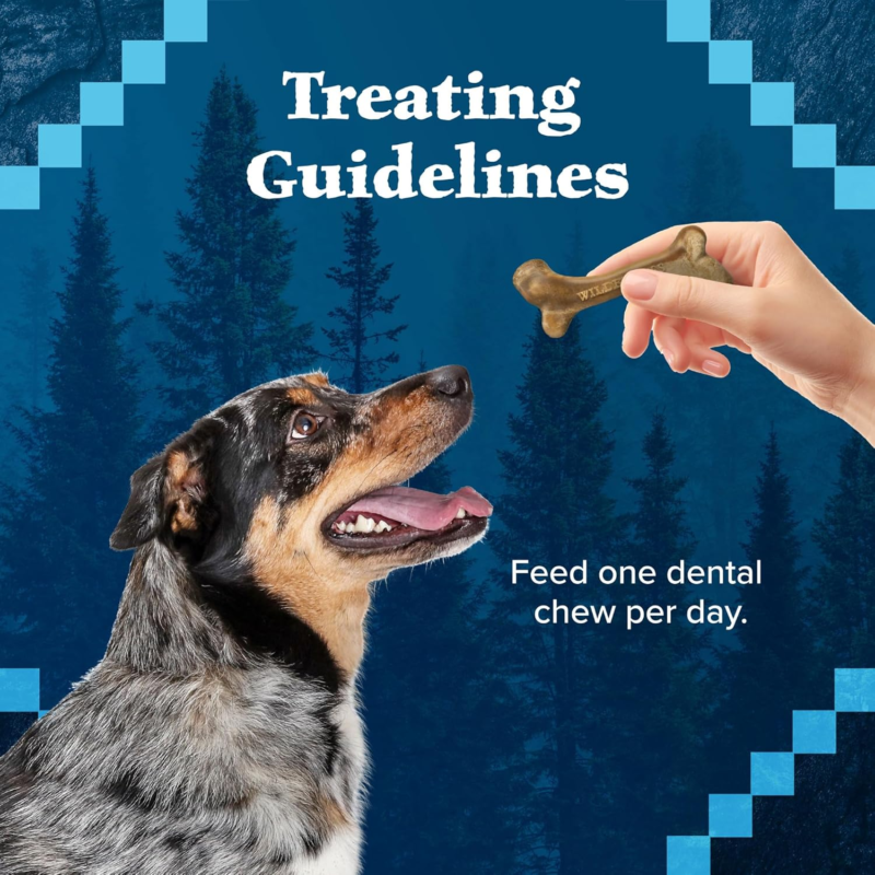 Blue Buffalo Wilderness Wild Bones Grain-Free Dental Chews Dog Treats, Large, 27-oz Bag