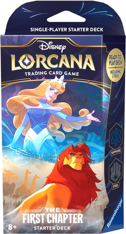 Ravensburger Disney Lorcana TCG: The First Chapter - Sapphire & Steel Single-Player Starter Deck | Engaging Gameplay | Over 200 Original Disney Artworks | Ideal for Ages 8+ : Toys & Games