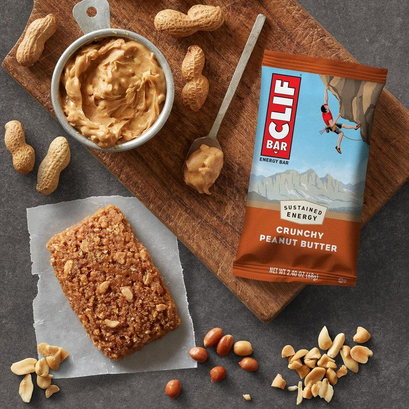 CLIF BAR - Crunchy Peanut Butter - Made with Organic Oats - Energy Bars - Non-GMO - Plant Based Protein Bars (15 Pack) : Health & Household