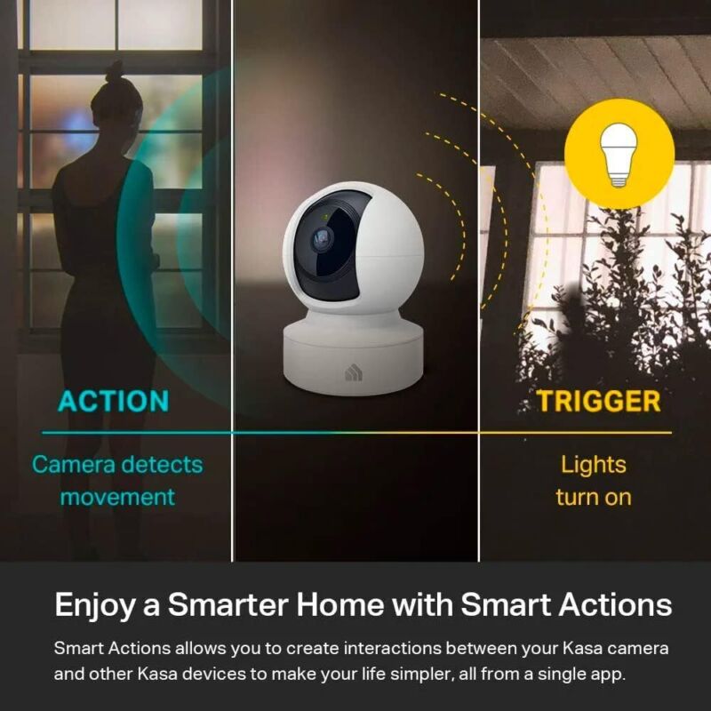 Kasa Indoor Pan/Tilt Smart Security Camera, 1080p HD Dog-Camera,2.4GHz with Night Vision,Motion Detection for Baby and Pet Monitor, Cloud & SD Card Storage, Works with Alexa& Google Home (EC70), White : Electronics
