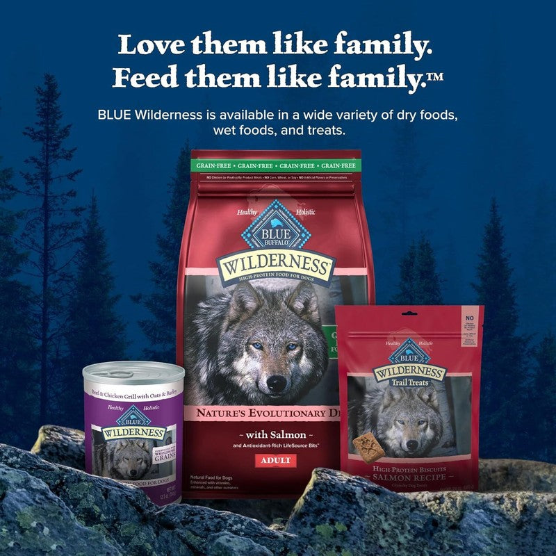 Blue Buffalo Wilderness Adult High-Protein Dry Dog Food with Real Salmon, Grain-Free, Made in the USA with Natural Ingredients, Salmon, 24-lb Bag