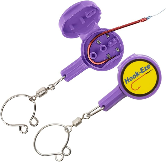 HOOK-EZE 2023 Updated Design Fishing Gear Knot Tying Tool | Pack of 2 | Protect from Fish Hooks | Tie Fishing Knots Easily | Cool Gadgets | Ice & Fly Fishing Gifts for Beginner Anglers - Purple : Sports & Outdoors