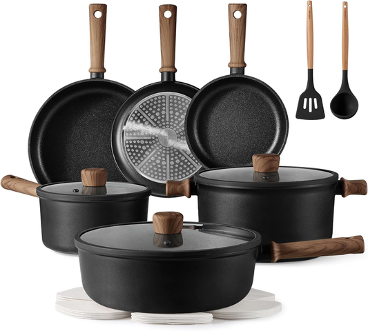 CAROTE Nonstick Pots and Pans,Cookware Set 16pcs Kitchen Cooking Sets, Pot and Pan Non Stick w/Frying pan: Home & Kitchen