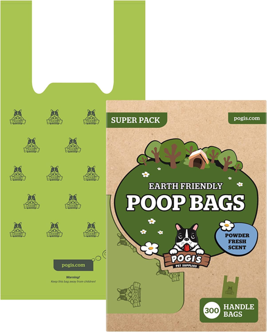 Pogi's Dog Poop Bags with Easy-Tie Handles - 300 Doggy Leak-Proof, Ultra Thick, Scented Poop Bags for Dogs, Cat : Pet Supplies