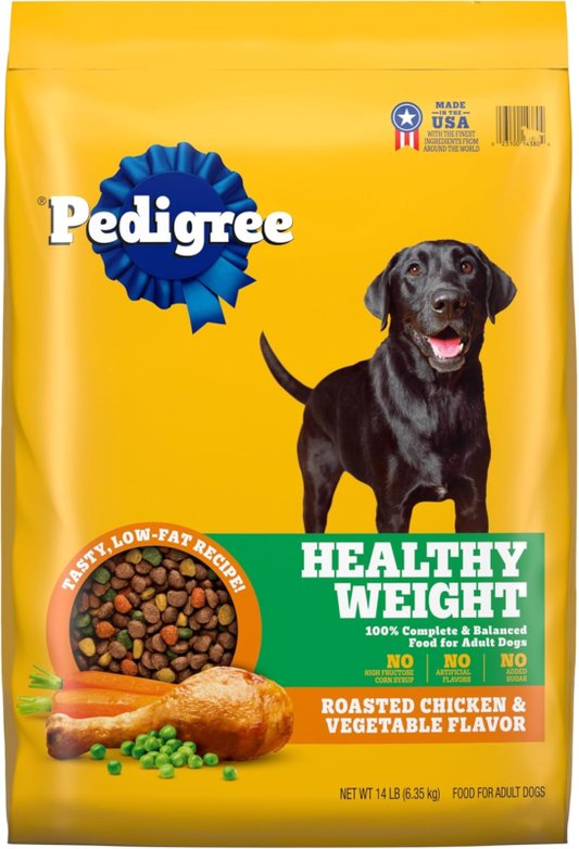 Pedigree Healthy Weight Adult Dry Dog Food, Roasted Chicken and Vegetable Flavor, 14 lb. Bag : Pet Supplies