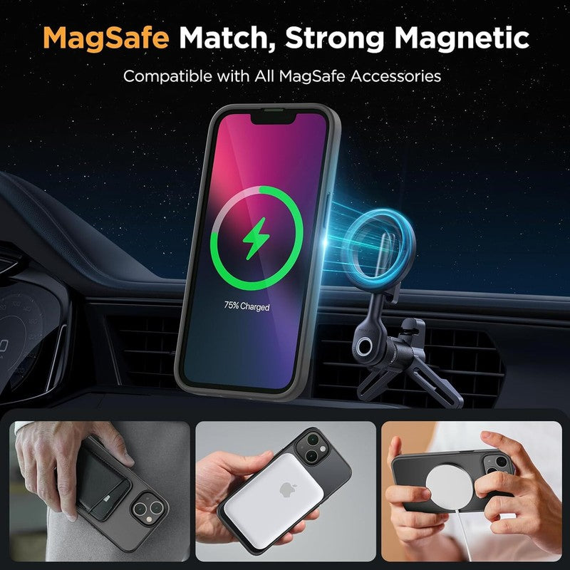 Miracase Magnetic Series for iPhone 13 Case [Compatible with MagSafe] [with 2X Screen Protectors] Military-Grade Protection, Anti-Fingerprint, Slim Design Phone Case for iPhone 13, Graphite Black : Cell Phones & Accessories